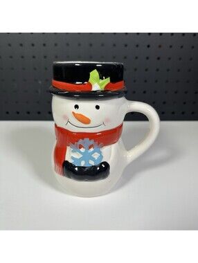 Vintage Holiday Christmas Ceramic Snowman Coffee Mug Bay Island